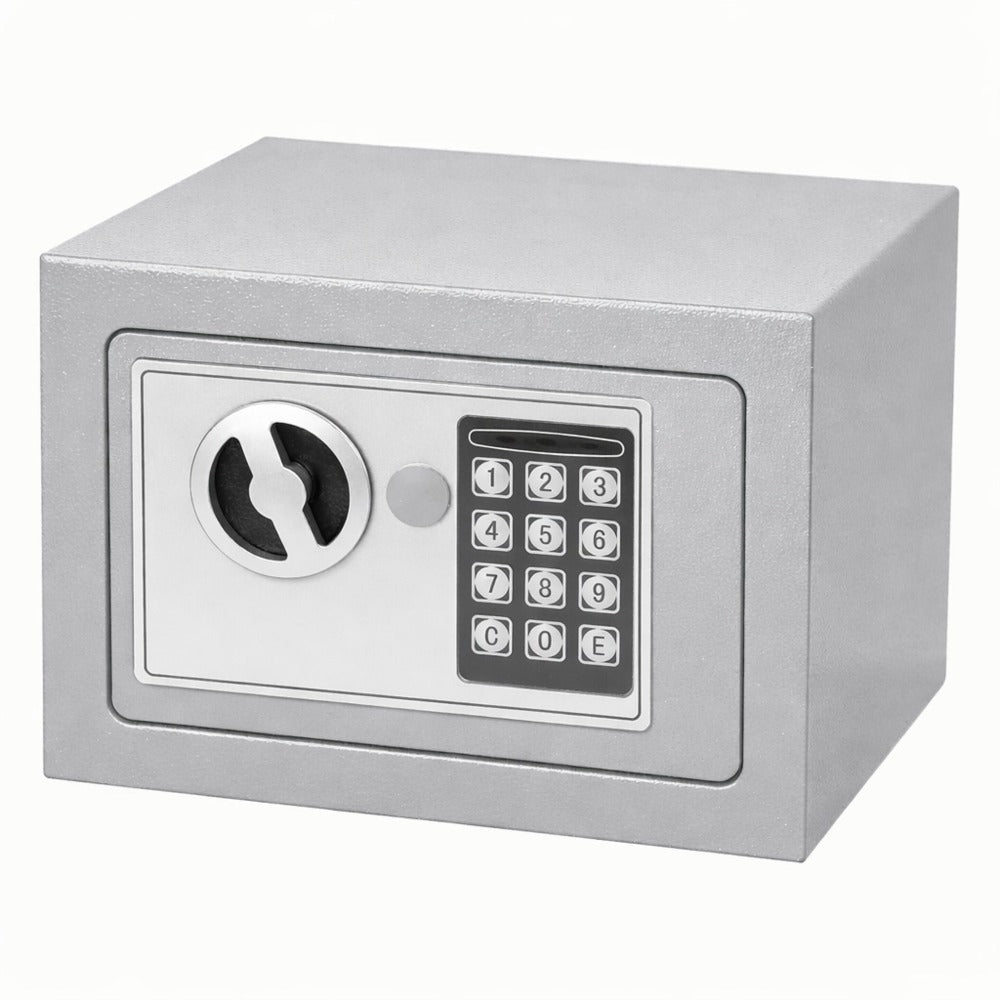 Caja Fuerte Seguridad Digital 4L Nyana Home | Cerradura Electrónica con Código + 2 Llaves de Emergencia | Acero Reforzado Negro Antirrobo | Ideal Hogar, Oficina y Hotel | Montaje en Pared o Suelo con Pernos Incluidos | Panel LED Indicador de Estado | Prot