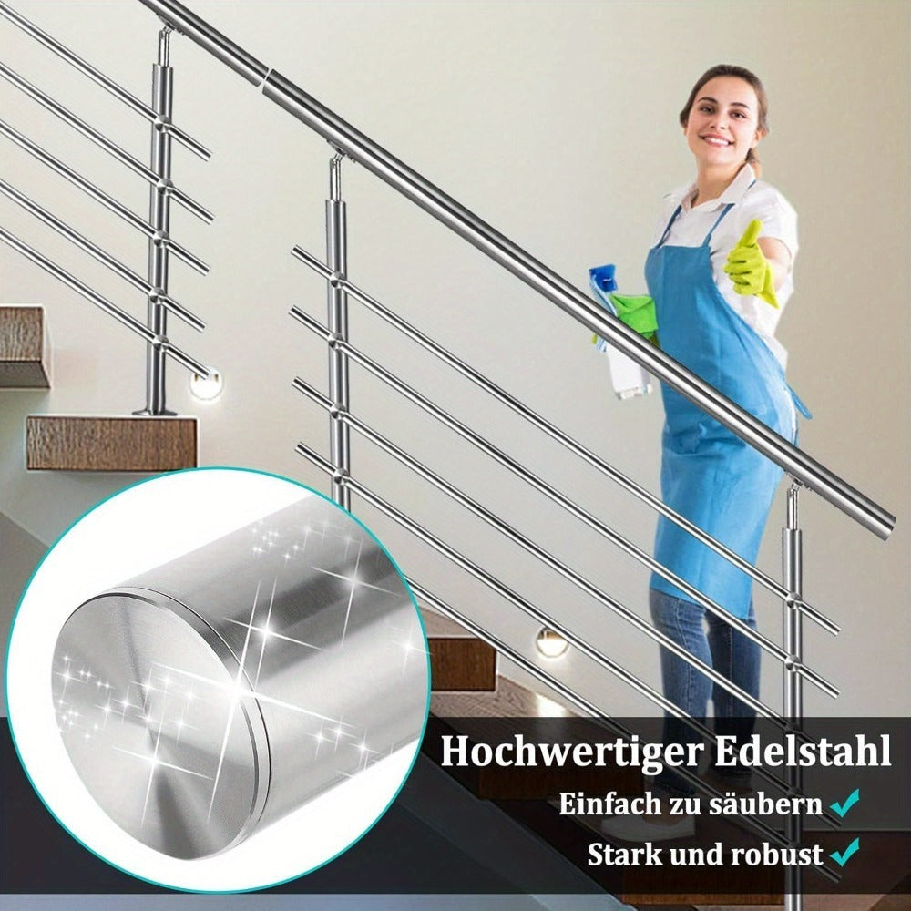 Kit de barandilla de escaleras en acero inoxidable para exteriores e interiores sin barras transversales