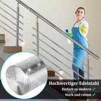 Kit de barandilla de escaleras en acero inoxidable para exteriores e interiores sin barras transversales