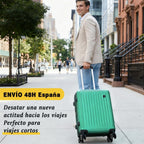 Maleta De Cabina Exclusiva Para Vuelos Europeos, Ideal Para Vacaciones De Verano Y Viajes A La Playa. Dimensiones Precisas De 55×40×20 Cm, Diseño Rígido Resistente Con 4 Ruedas Giratorias 360°, Tirador Telescópico Suave Y Cerradura De Seguridad. Ligera Y