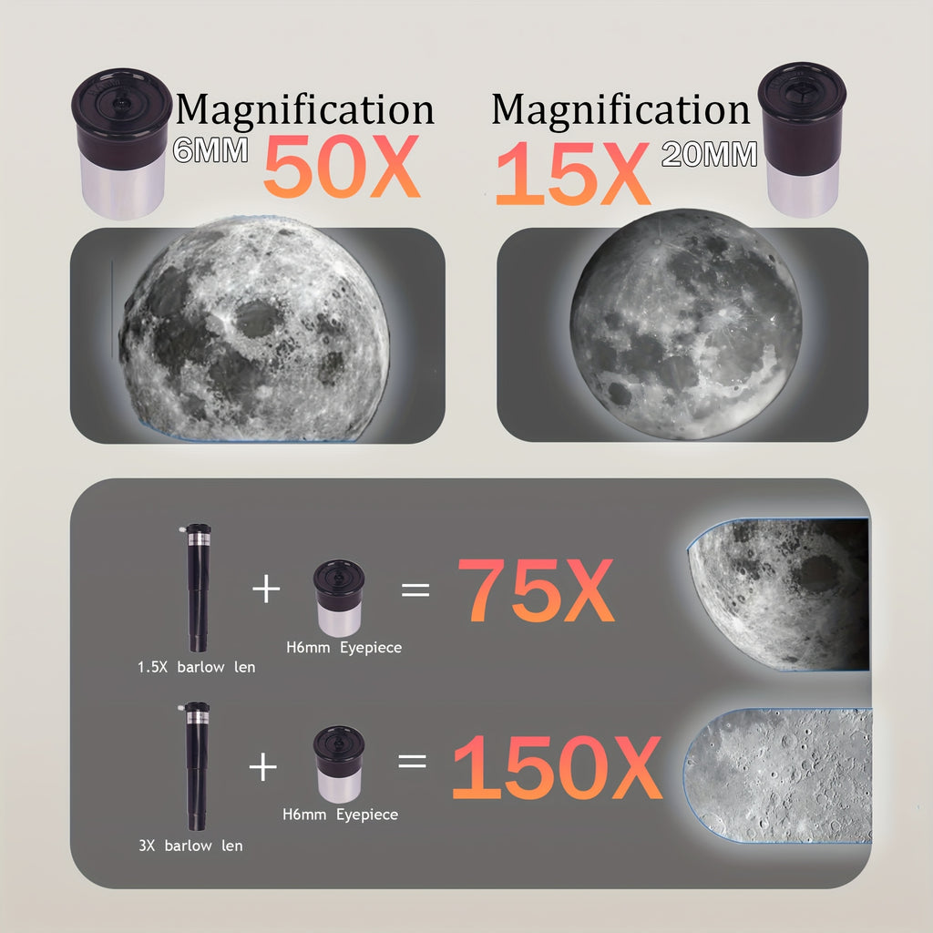 Telescopio astronómico con trípode | Luna, estrellas y observación familiar