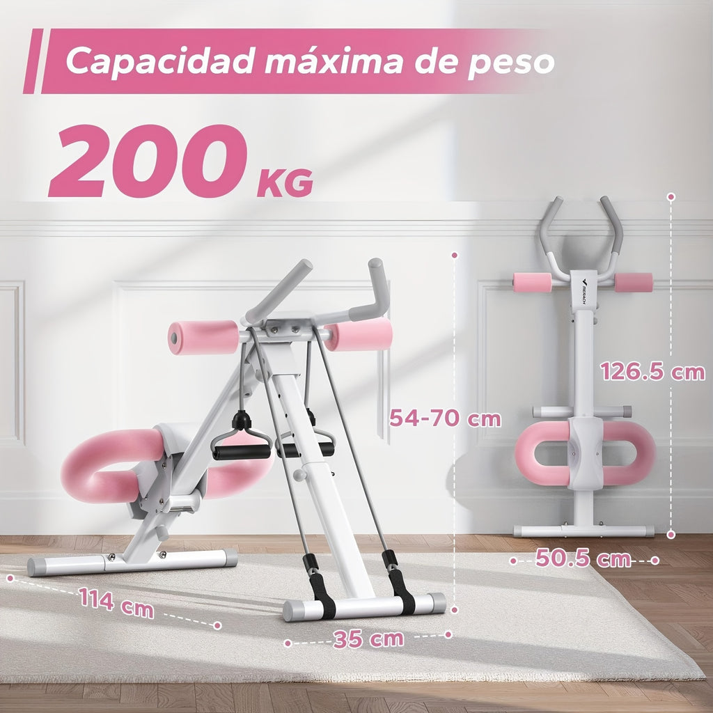 Máquina de entrenamiento abdominal, equipo para ejercicios de core, entrenador ajustable para uso en gimnasio en casa, entrenador de abdominales plegable, máquina de ejercicio que apunta a abdominales, brazos, piernas y glúteos, entrenador de core y abdom
