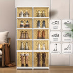 Contenedores de almacenamiento de zapatos de seis niveles, organizador de zapatos de plástico, plegable y apilable, ideal para armarios y entradas, organizador de almacenamiento de zapatos - No necesita ensamblaje, organizador de zapatos de varios niveles