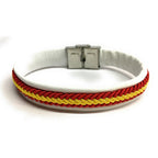Pulsera De Piel Bandera De España (Hecho a Mano) | Complementos de Moda Unisex para Hombres y Mujeres de Estilo Atemporal y Elegante | Regalos Originales y Exclusivos