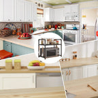 2/3 Niveles Soporte para microondas para encimera, Rejilla Para Horno Microondas Metal, Soporte Para Microondas Y Horno Cocina Con 4/8 Ganchos, Tiendas de condimentos, Adecuado para cocinas (Blanco / Negro)