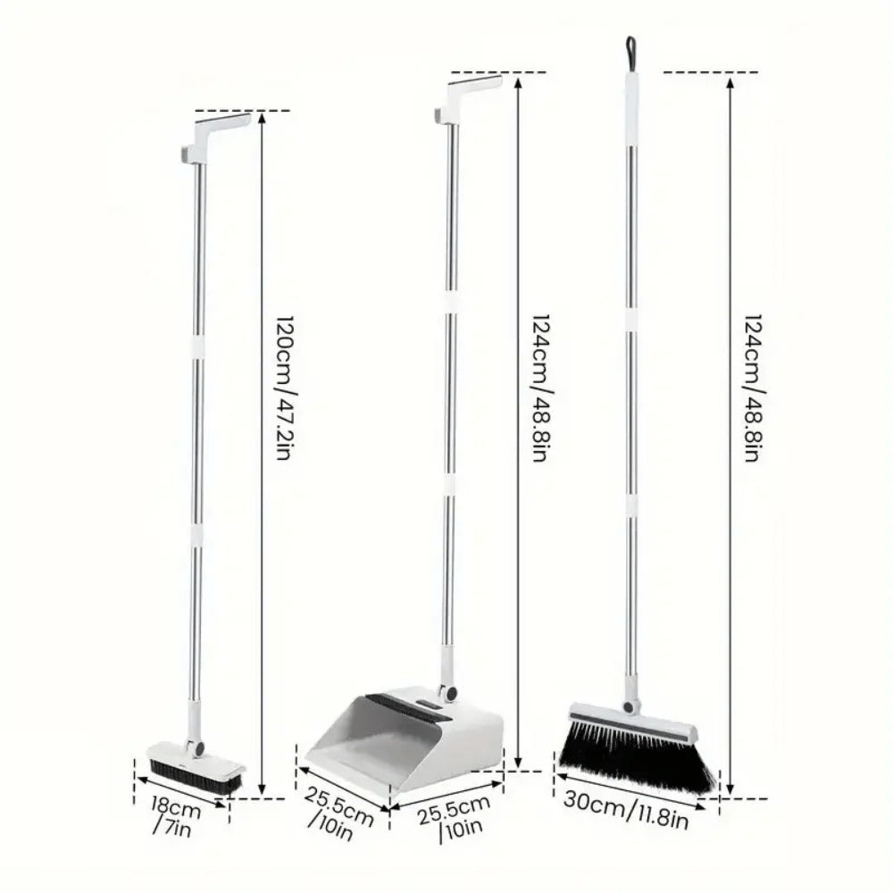 Kit de limpieza para el hogar 3 en 1: Escoba de cerdas suaves, recogedor y juego de cepillos - Anti-pegajoso para el pelo, ideal para el hogar, la oficina, la escuela, el dormitorio - Regalo perfecto de Navidad, cepillo de limpieza