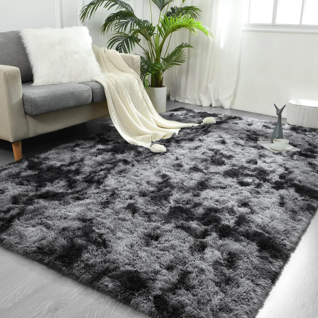 1 alfombra suave de felpa, alfombra de felpa antideslizante, alfombra suave de felpa para mesita de noche, alfombra tie-dye para sala de estar, decoración del hogar, alfombra para dormir mascotas, alfombra para dormitorio y sala de estar, decoración de la