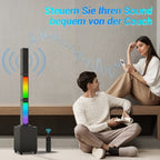 Sistema de megafonía portátil Active Powered Column Line Array, altavoz sin varillas con subwoofer, sistema de sonido de altavoz TWS, altavoz de audio sin varillas tipo división con mezclador de 3 canales, altavoces inalámbricos potentes y ruidosos, luces