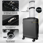 Maleta De Cabina Exclusiva Para Vuelos Europeos, Ideal Para Vacaciones De Verano Y Viajes A La Playa. Dimensiones Precisas De 55×40×20 Cm, Diseño Rígido Resistente Con 4 Ruedas Giratorias 360°, Tirador Telescópico Suave Y Cerradura De Seguridad. Ligera Y