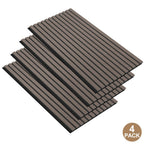 Conjunto de paneles acústicos de 4 piezas, paneles de pared hechos de chapa de madera auténtica, paneles acústicos de listones para paredes, paneles de madera en relieve 3D y fieltro acústico, tamaño 120 x 60 cm, color madera antracita marrón