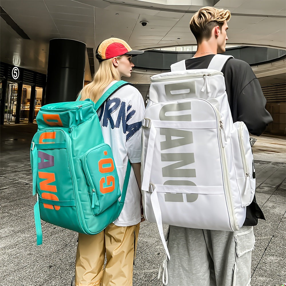 Mochila de Viaje de Gran Capacidad para Hombre y Mujer - Separación Húmedo/Seco Multicompartimento, Tela Duradera y Correas Ajustables - Perfecta para Senderismo, Esquí, Skateboarding, Entrenamiento Físico, Aventuras al Aire Libre