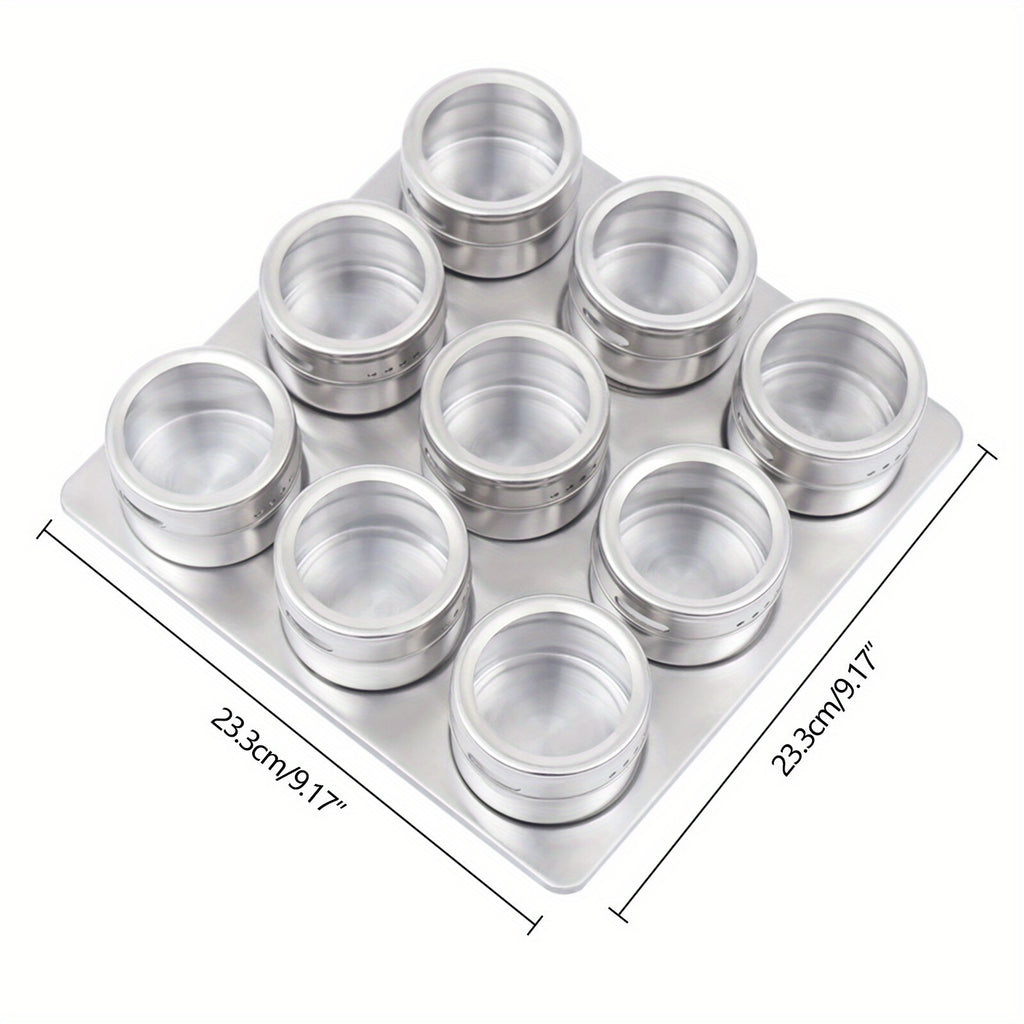 9 piezas de caja de almacenamiento magnética para escritorio de salón, recipiente de acero inoxidable para accesorios de uñas, caja de almacenamiento montada en la pared