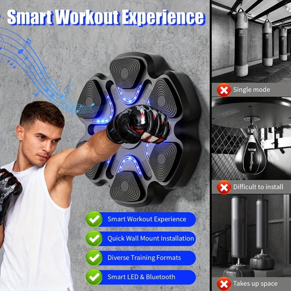 Máquina de boxeo de pared con música y guantes, con tecnología inteligente y nueve modos de velocidad para un entrenamiento