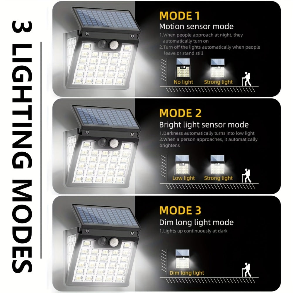 Luz solar exterior con sensor | Jardín patio garaje y seguridad