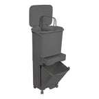 Papelera de reciclaje de clasificación selectiva con pedal. ruedas y asa de doble 38/42L