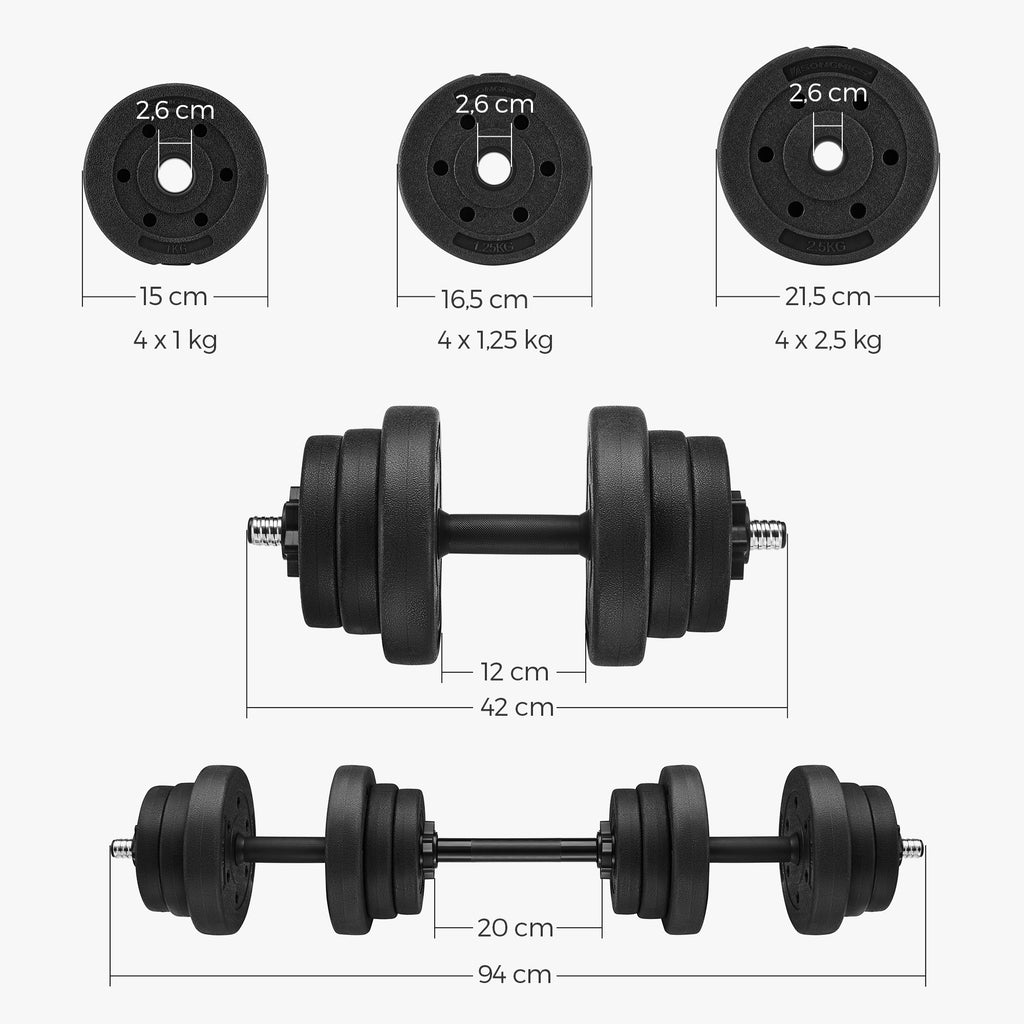 Set de pesas ajustables para entrenamiento en casa, ideal para hombres y mujeres, incluye barra extra, perfecto para ejercicios de levantamiento de pesas y fitness en el hogar - 20KG - 1 par, regalo de Navidad, decoración