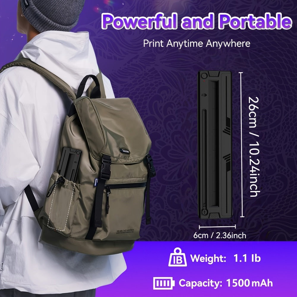 Impresora Térmica A4, Impresora de Papel para Tatúajes A4, Imprimir Etiquetas, Pegatinas y Envíos sin varillas & USB, 6 Hojas Transferibles + 6 Páginas Termales A4