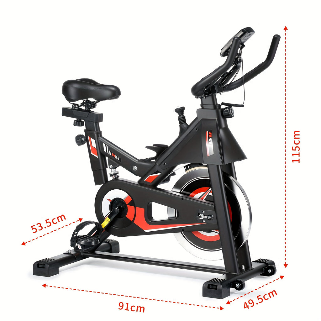 Bicicleta estática Kehot para interior | Rodillo de ciclismo silencioso con monitor LCD, resistencia ajustable y sensor de frecuencia cardíaca | Manillar y asiento ajustables en 6 niveles | Estructura robusta con capacidad de peso de 150 kg | Bicicleta de