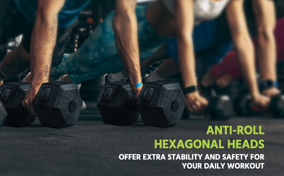 Juego de 2 Mancuernas Costoffs, Mancuernas de Hierro Fundido Hexagonales para Aeróbica, Gimnasia y Entrenamiento de Fitness