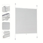 Persianas plisadas con cordón Sekey, aptas para - Cubiertas de ventana opacas sin taladro, de sujeción con abrazadera/tensadas, paneles de bloqueo con cordón para protección solar, sistema con cordón para dormitorios, persianas para el deslumbramiento