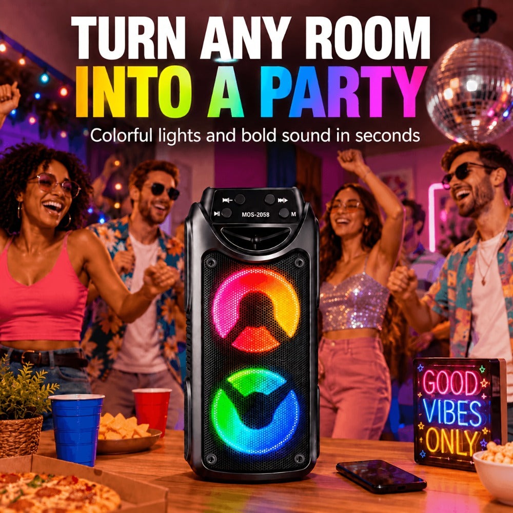 Sistema de megafonía portátil con altavoz Bluetooth, máquina de karaoke para fiestas de jardín y festivales de verano, subwoofer TWS de doble graves, sistema de sonido de megafonía sin varillas de alta resistencia para acampada y vacaciones al aire libre
