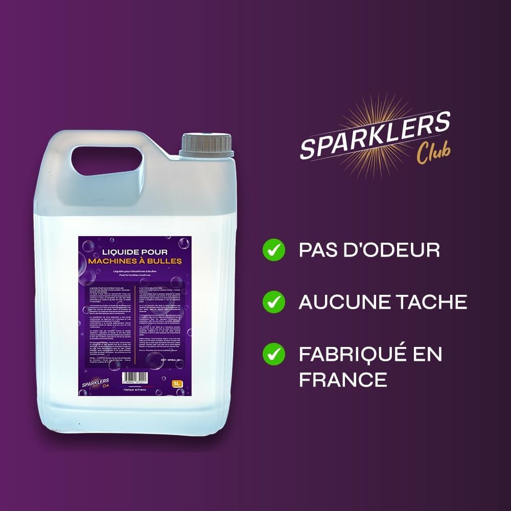 SPARKLERS CLUB Líquido de humo de alta densidad prémium - 5 litros - Perfecto para Halloween, Navidad, bodas, cumpleaños, fiestas - Fácil de usar, ideal para noches de DJ, flujo reciclable superior