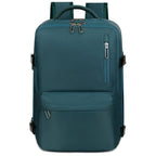 La mochila está hecha de tela Oxford de alta calidad, con un compartimento de viaje de separación seca y húmeda, color sólido, mochila simple y de gran capacidad con compartimento independiente para zapatos, ideal para viajes, desplazamientos y escuela
