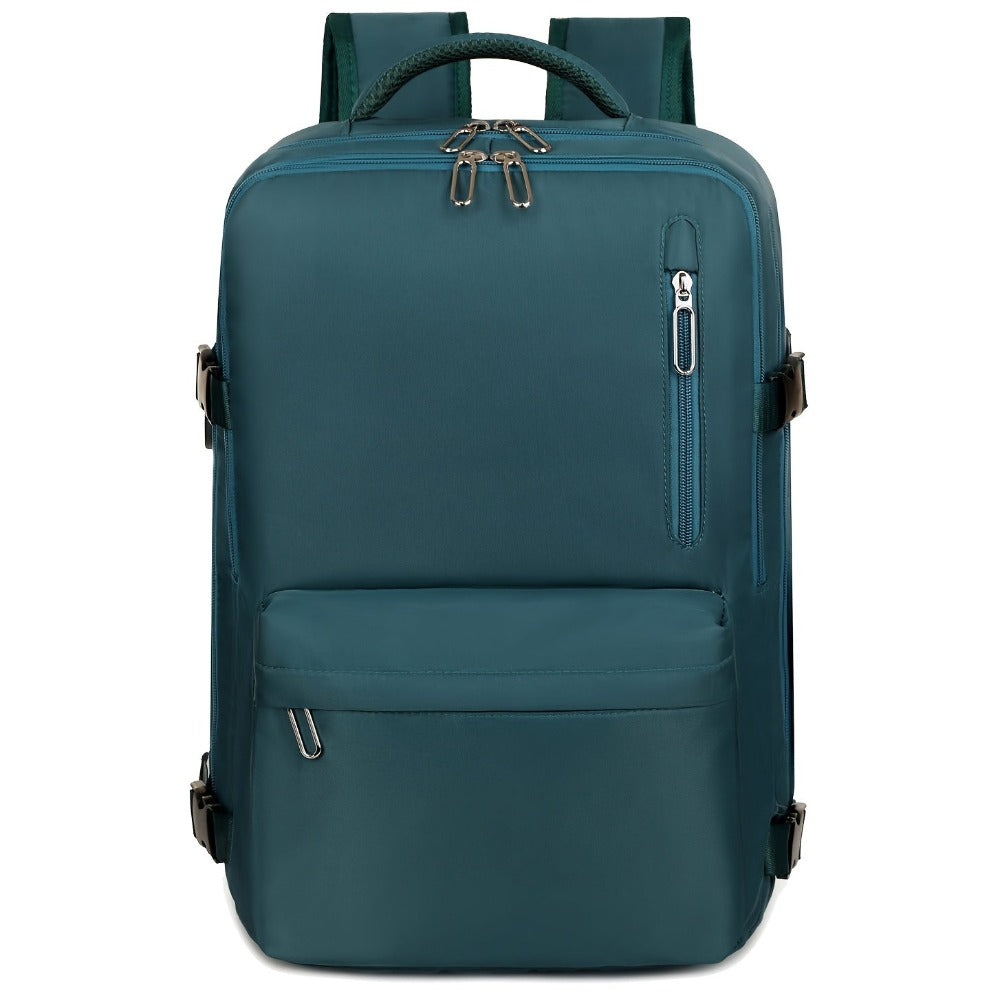 La mochila está hecha de tela Oxford de alta calidad, con un compartimento de viaje de separación seca y húmeda, color sólido, mochila simple y de gran capacidad con compartimento independiente para zapatos, ideal para viajes, desplazamientos y escuela