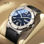 [I&W Carnival] Reloj Mecánico Deportivo de Moda para Hombres, Reloj Impermeable con Espejo de Zafiro Falso Luminoso, Regalos para Vacaciones