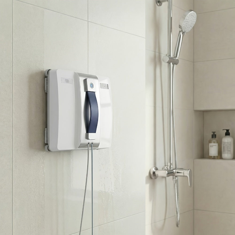 Lubluelu Robot Limpiacristales Electrónico Inteligente con Ventana Cuadrada, 7500Pa, Planificación de Ruta Inteligente, Sistema de Protección de Seguridad de 8 Capas, Limpieza de Bordes, Boquillas de Doble Cara, Visualización del Volumen de Agua, Muy Adec