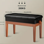 Taburete de Piano Ajustable en Altura 72X33X48-58Cm, Banco de Piano con Espacio de Almacenamiento, Banco de Piano con Cojín de Cuero PU, Silla de Piano Banco de Teclado Capacidad de Carga hasta 200KG, con 4 Patas