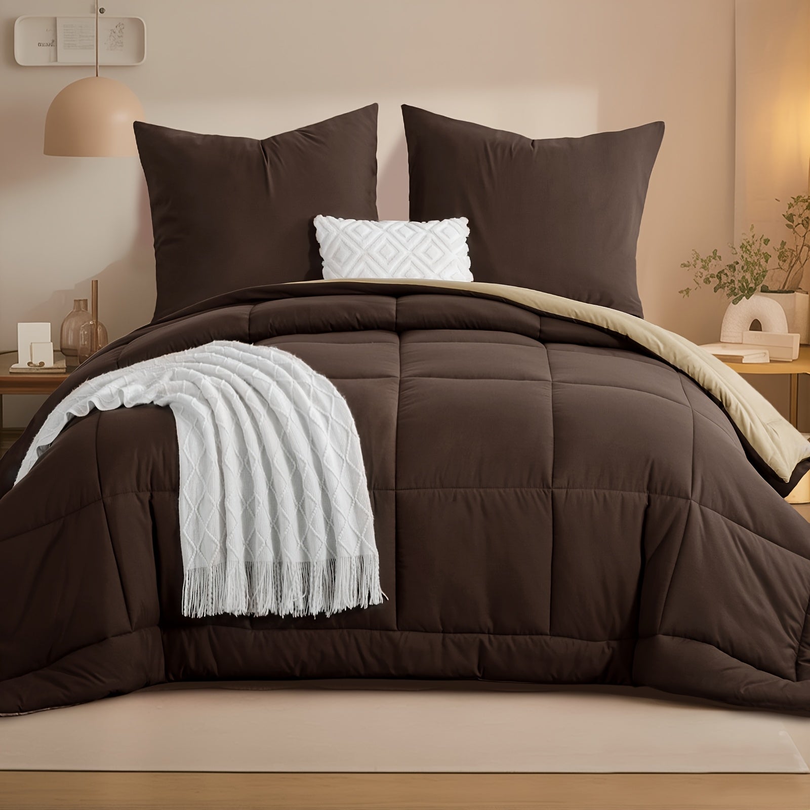 Juego de edredón de 2/3 piezas, edredón cómodo y ligero, edredón reversible con fundas de almohada de 80X80, relleno de 300GSM, suave y transpirable, adecuado para todas las estaciones, regalo de Navidad para la familia