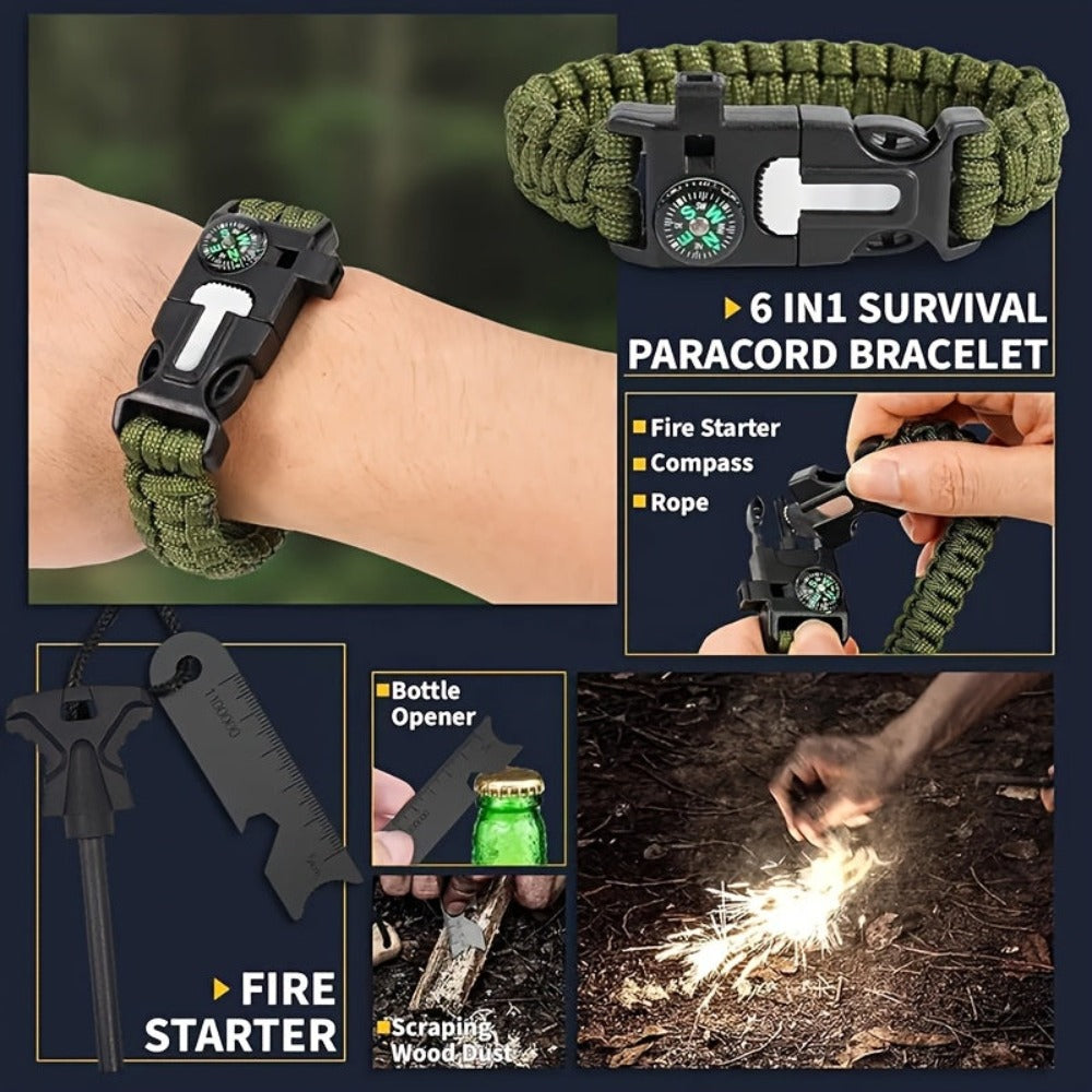 12 en 1 Kit de Equipo para Exteriores, Esenciales de Camping, Nueva Herramienta Multiusos Portátil, para Supervivencia, Camping, Regalos para Hombres