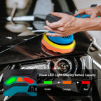 Pulidora de 21V, Disco de Lijado de 150mm para Detallado Automotriz con Funciones de Pulido y Encerado, 2500-7000 RPM, Herramienta Eléctrica para Autos y Muebles, Limpieza de Paredes y Baños, Compatible con Batería Yofidra
