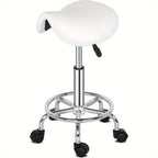 Bonnlo Taburete, Taburete Rodante de Altura Ajustable, Taburete de Trabajo Giratorio de 360°, Taburete Giratorio para Oficina/Salón/Bar, Cuero Sintético
