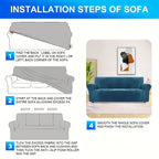 Fundas para Sofá de Terciopelo Ystyle, Funda para Sofá de 3 Plazas con Apoyabrazos, Funda Antirrayaduras para Gatos, Funda Elástica para Sofá, Funda Universally Lavable y Antideslizante, Gris