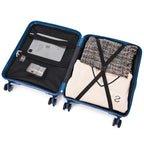 Maleta de cabina de 55x39x21.5cm (46L) de polipropileno - Candado incrustado - 20 pulgadas - RK06 Choco Azul Marino
