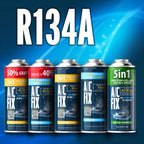 Juego de 2x Refrigerante R134a para Aire Acondicionado + Manguera con Manómetro, Aceite, Sellador, Tinte UV, Secador de Aire Acondicionado, Rosca de Lata Reutilizable, Servicio de Aire Acondicionado de Coche DIY, Para Coches Fabricados entre 1994-2016, Am