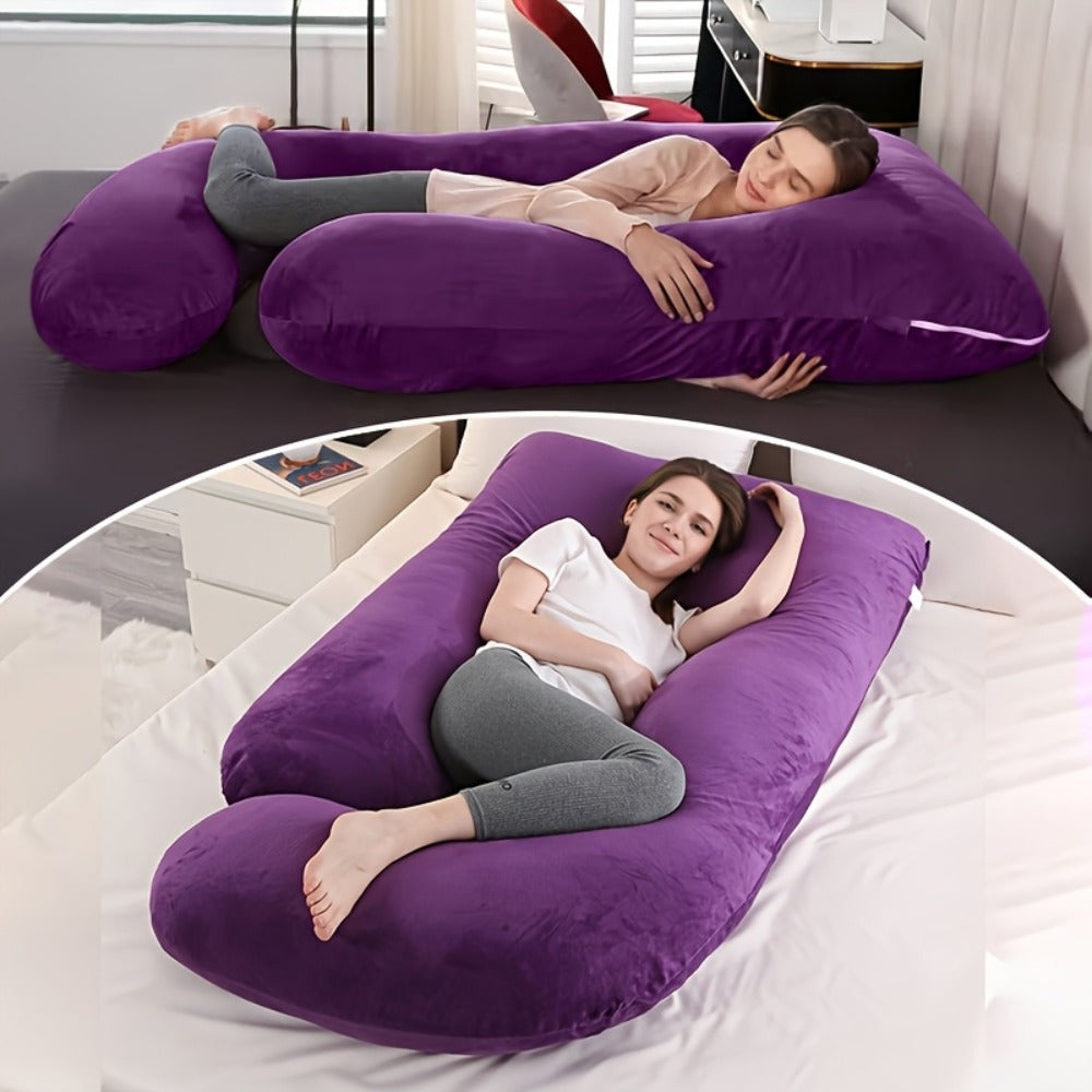 Almohada para Mujeres Embarazadas, Almohada Lateral de Protección Lumbar, Soporte de Embarazo en Forma de C Extraíble y Lavable, Soporte Ergonómico para la Cintura, Suave y Duradera, Sueño Cómodo, Ideal para Regalos de Navidad, Halloween y Acción de Graci