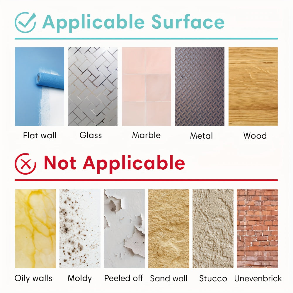 Este paquete incluye diez paneles de pared 3D autoadhesivos con una superficie de PVC tipo piedra, cada uno de 30 por 30 centímetros, diseñados para decorar paredes interiores.