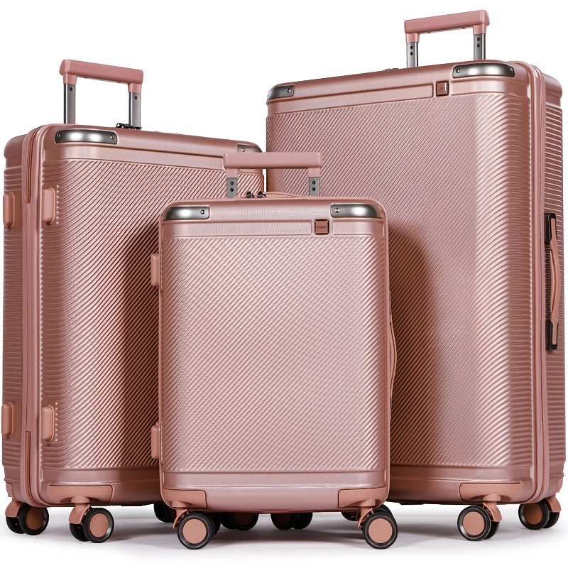 Juego de equipaje de tres piezas, que incluye una maleta de viaje con asa telescópica ajustable, una maleta rígida de ABS con cerradura TSA y ruedas blandas, una bolsa de cabina y equipaje con ruedas unisex.
