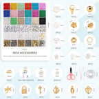 6500 piezas de cuentas de 3 mm en 24 colores | ARTREE Conjunto de cuentas de 3 mm para pulseras , incluye cuentas con letras, ideal para hacer pulseras DIY, collares, artesanías y joyas.