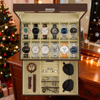 Caja de almacenamiento para relojes de 10/12 ranuras, caja de almacenamiento de doble capa, caja de almacenamiento de joyas, regalo del Día de la Madre, regalo del Día del Maestro, regalo ideal para el Día del Padre - Suministros de embalaje Jewelrynd