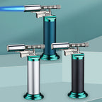 Encendedores recargables | Encendedor de metal, base de mano exquisita pulida a prueba de viento, recargable, con llama de chorro azul jean de