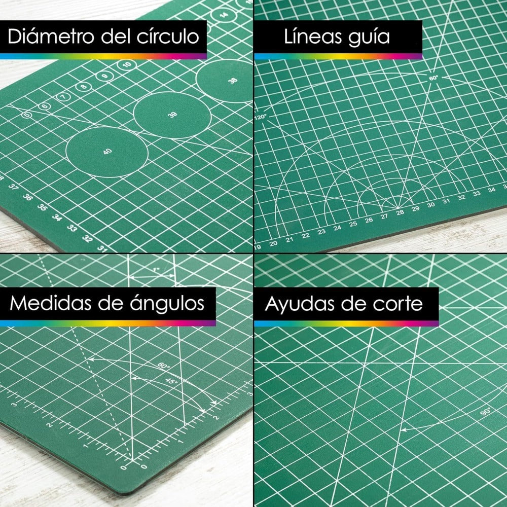 Tabla de corte doble cara / base para patchwork, manualidades, bricolaje, costura, alfombrilla de corte autorregenerable / base de corte Autocicatricante A1/A2/A3