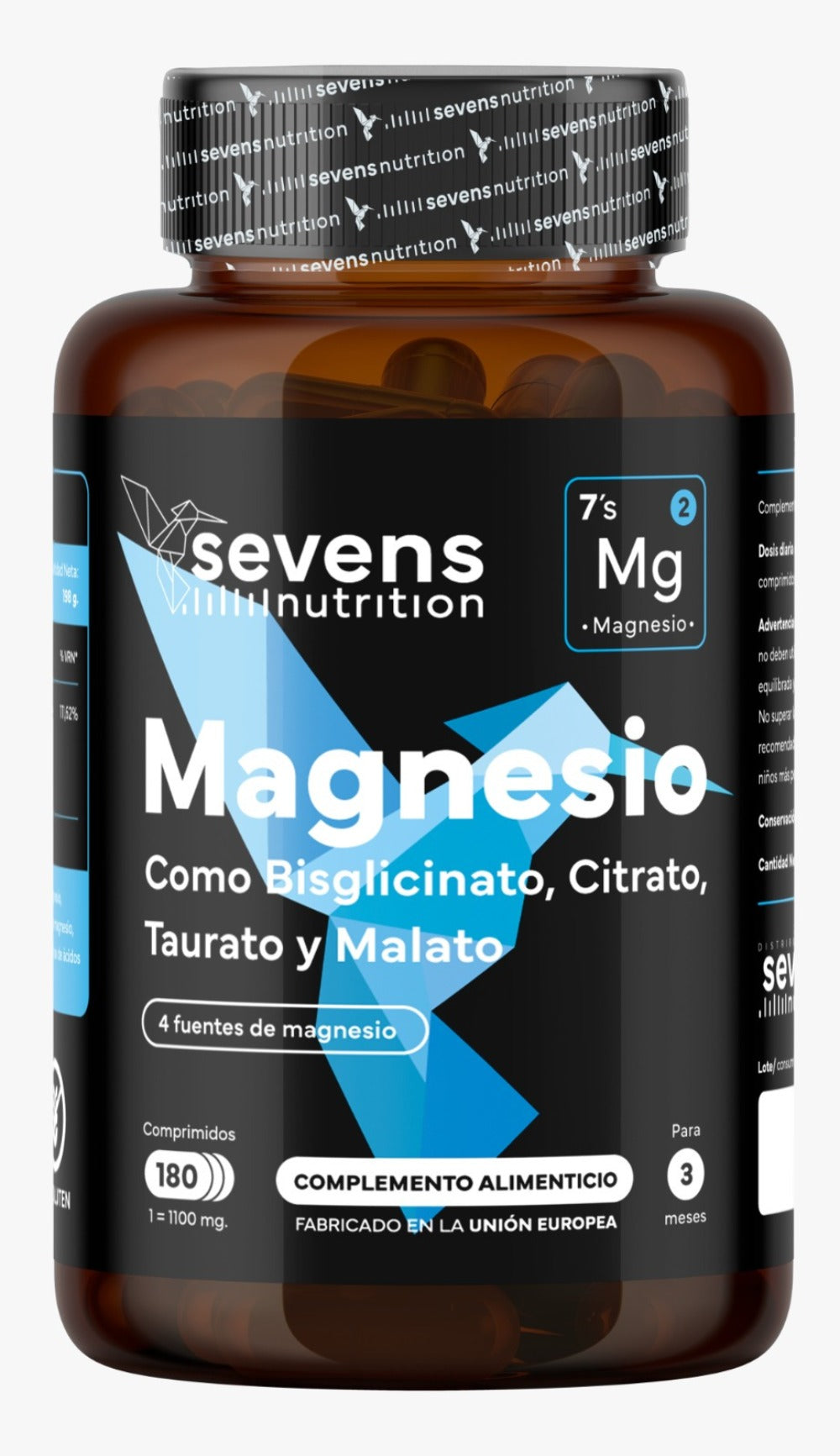 Pack 2x Magnesio Complex 4 en 1 - Con Citrato, Bisglicinato, Malato y Taurato – Sevens Nutrition
