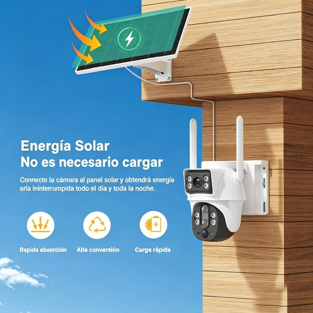 Cámara de Seguridad Exterior XIAOVV: Ofrece Versiones WiFi 2.4G o 4G LTE; Cámara PTZ con Zoom de 10x | Carga Solar | Rotación Horizontal de 355° y Rotación Vertical de 90° | Detección de Movimiento con IA, Área de Detección, Audio Bidireccional, Almacenam