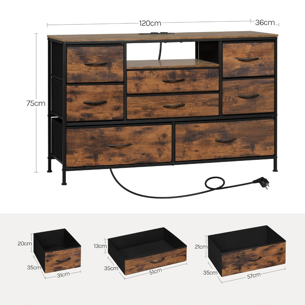 1pc Gabinete de Cajones para Oficina, Archivador, Arca de Cinco Cajones, Gabinete de Almacenamiento Tipo Cajón, Gabinete de Almacenamiento Multifuncional, con Ocho Cajones, Se Puede Utilizar Como Un Casillero, Mueble para TV, Marco de Metal, Color de Gran