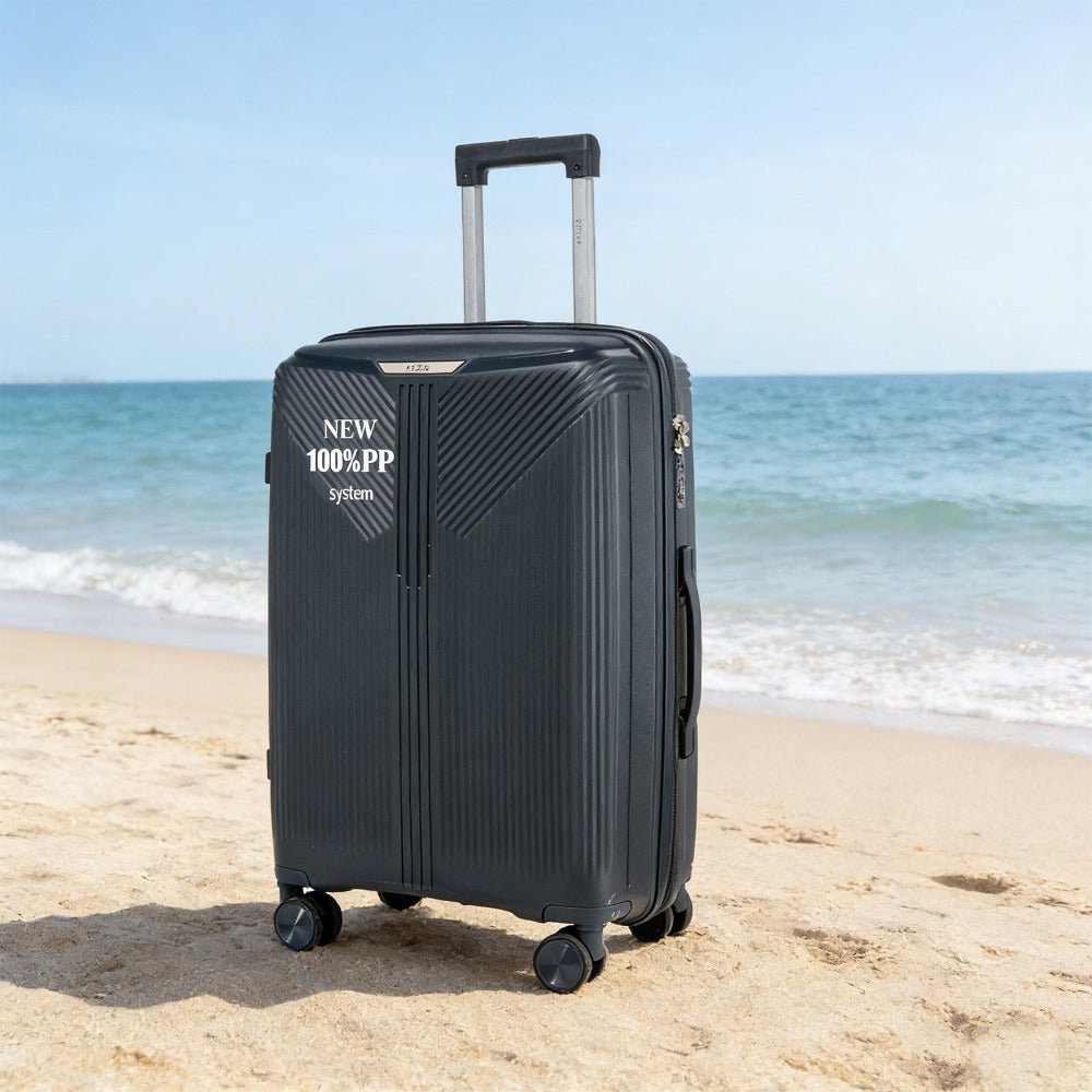 Maleta de PP de 24 pulgadas con ruedas silenciosas y suaves, y cerradura de combinación antirrobo, ofrece viajes seguros y silenciosos. Duradera, ligera y fácil de manejar, ideal para viajes de larga distancia, escapadas cortas, salidas diarias y todas la