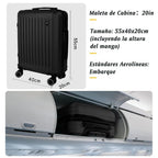 Maleta De Cabina Exclusiva Para Vuelos Europeos, Ideal Para Vacaciones De Verano Y Viajes A La Playa. Dimensiones Precisas De 55×40×20 Cm, Diseño Rígido Resistente Con 4 Ruedas Giratorias 360°, Tirador Telescópico Suave Y Cerradura De Seguridad. Ligera Y